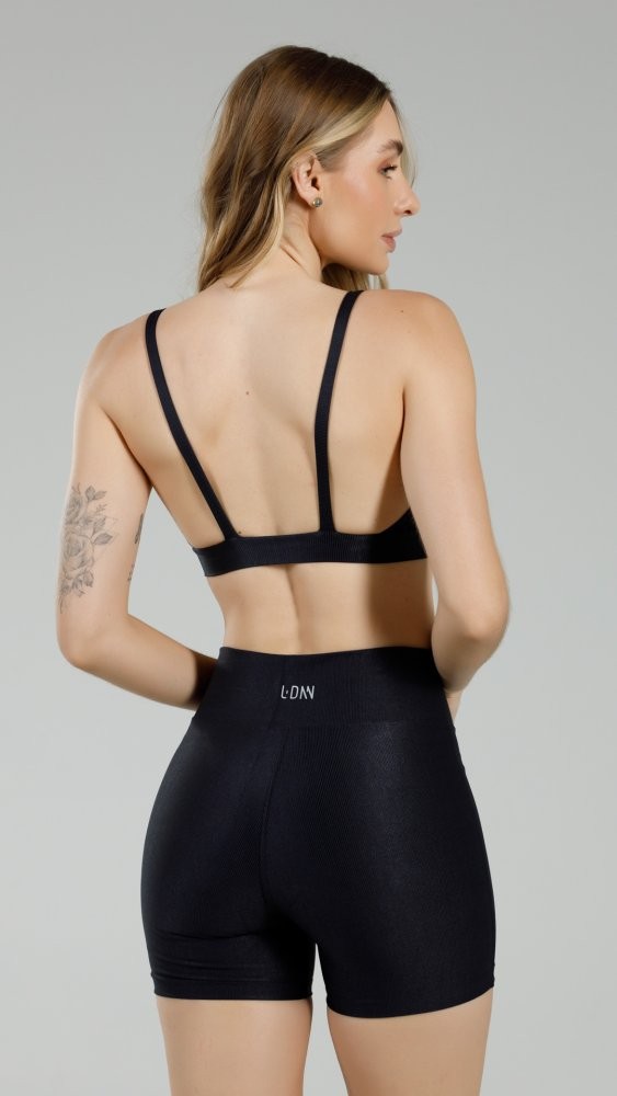 Shorts Canelado Preto Shorts Canelado Preto