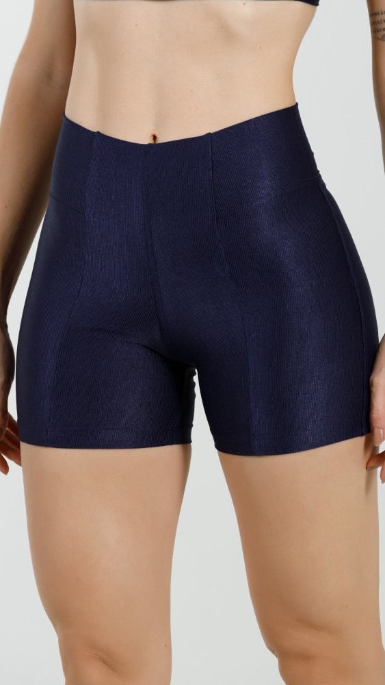 Shorts Canelado Azul Marinho Shorts Canelado Azul Marinho