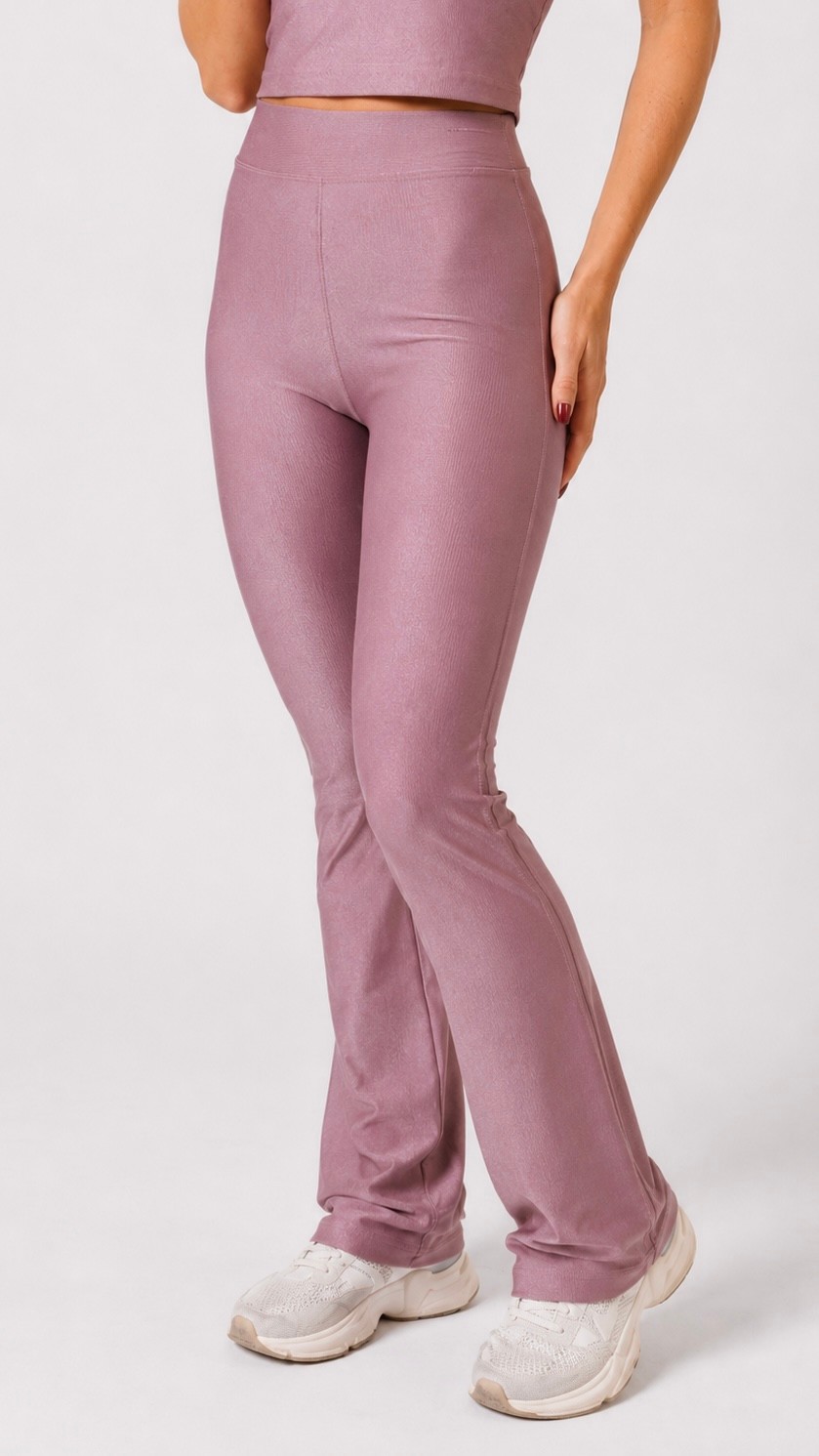 Legging Flare Canelado Aurora Rose Malva