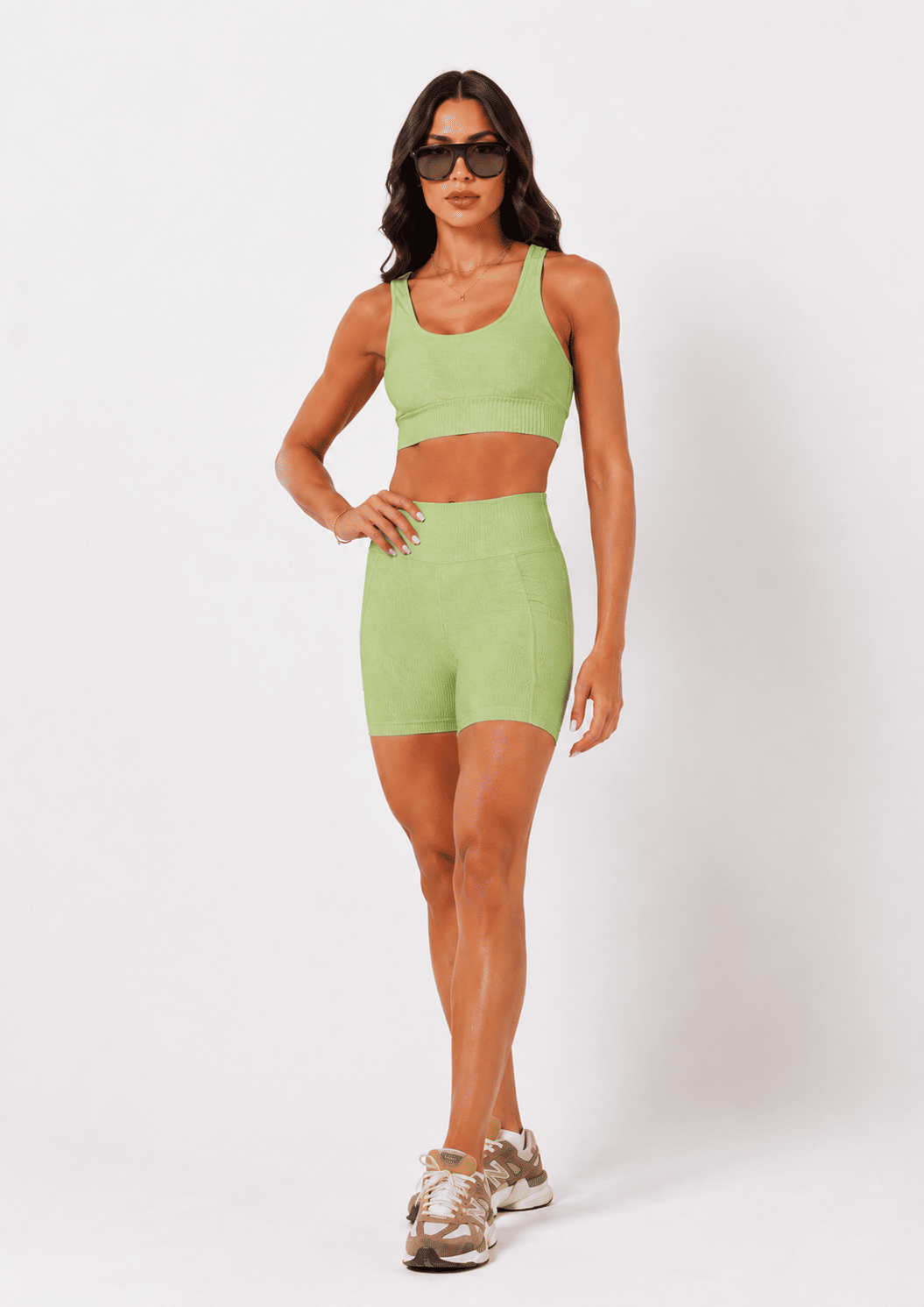 Shorts Canelado com Bolso Verde Pistache