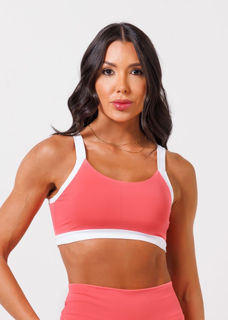 Top Maju Laranja Sunset e Branco Top Maju Laranja Sunset e Branco