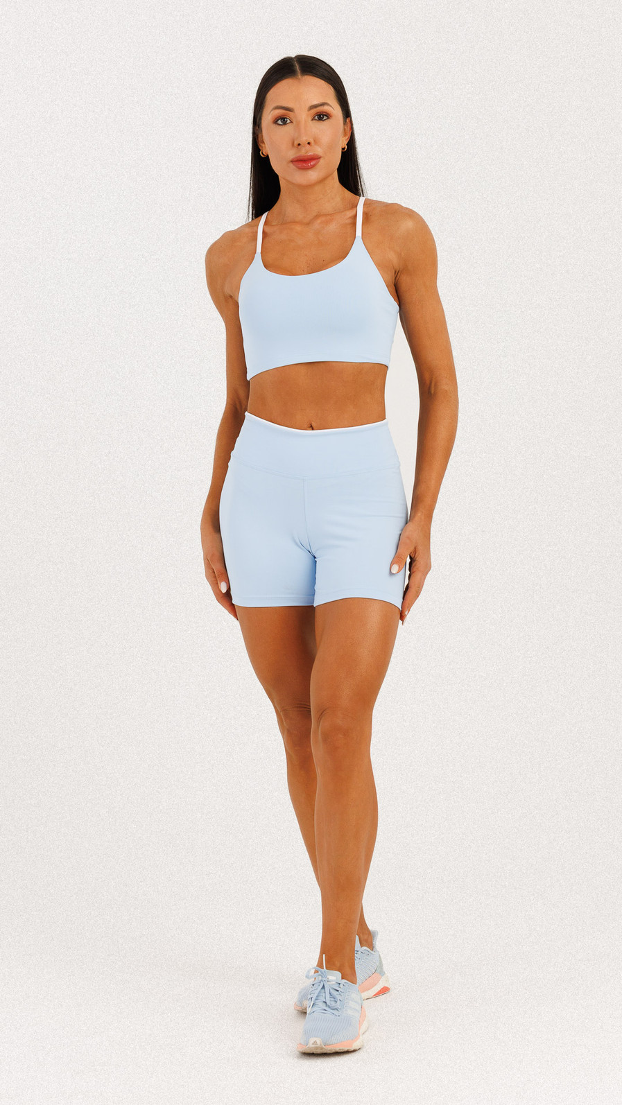 Shorts Cali Azul Celeste e Branco Shorts Cali Azul Celeste e Branco