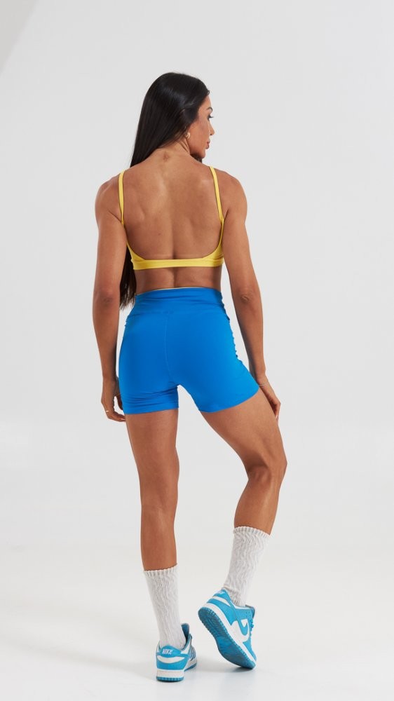 Shorts Mari Azul Rivieira e Amarelo