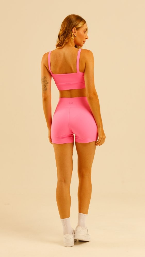 Shorts Matte Canelado Rosa