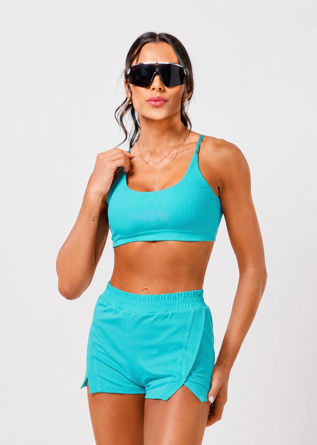 Shorts Duplo Rafa Azul Tiffany Shorts Duplo Rafa Azul Tiffany