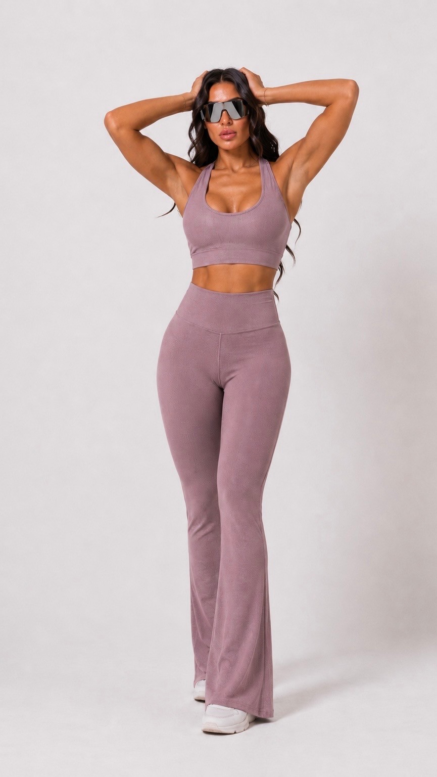 Legging Flare Canelado Aurora Rose Malva (‼️Envio 7/7) Legging Flare Canelado Aurora Rose Malva (‼️Envio 7/7)