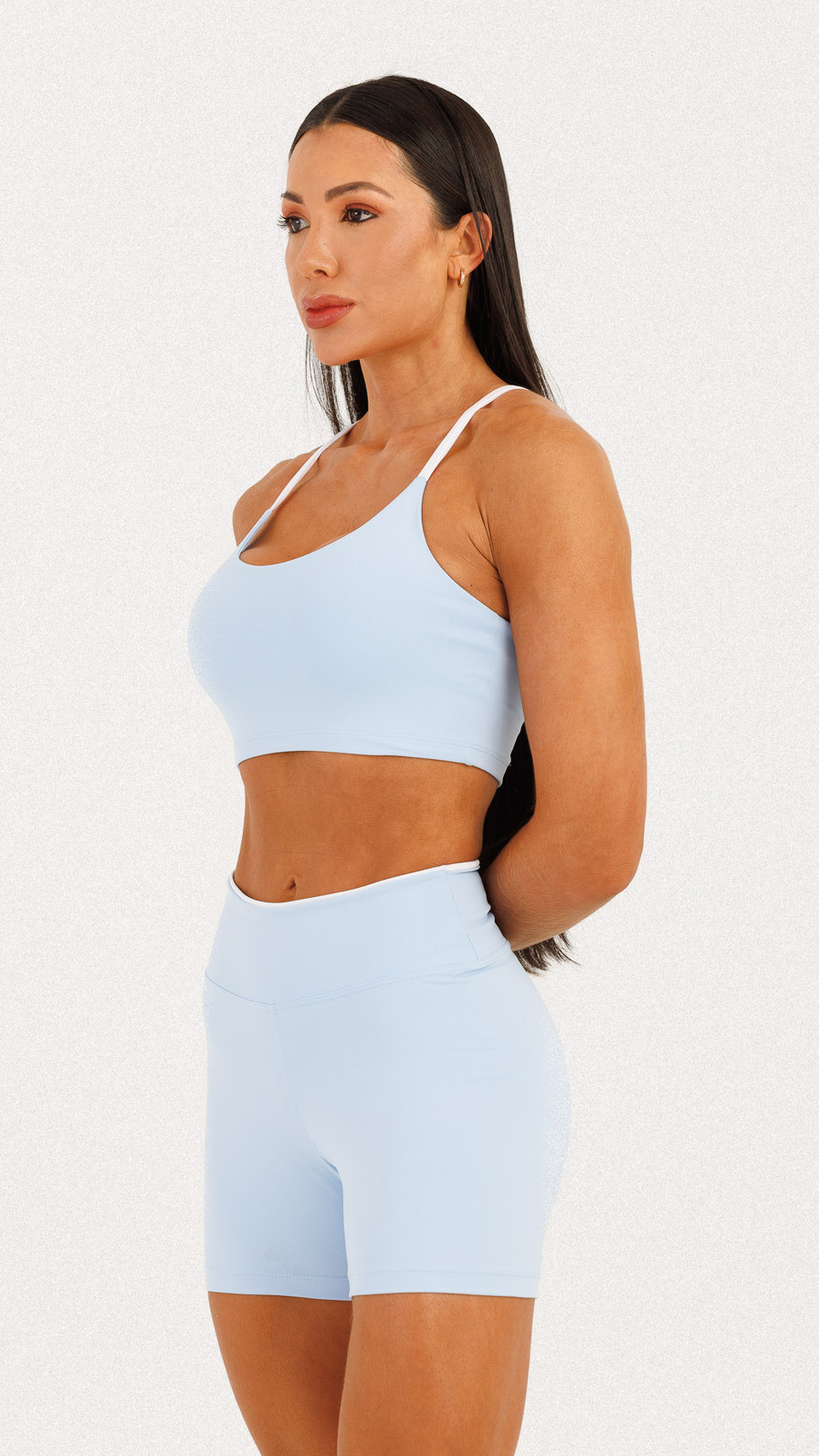 Shorts Cali Azul Celeste e Branco Shorts Cali Azul Celeste e Branco