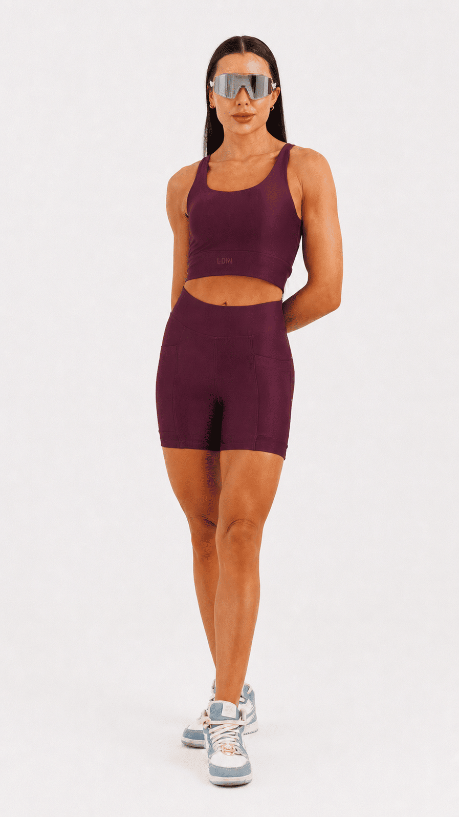 Shorts Canelado com Bolso Ameixa Shorts Canelado com Bolso Ameixa