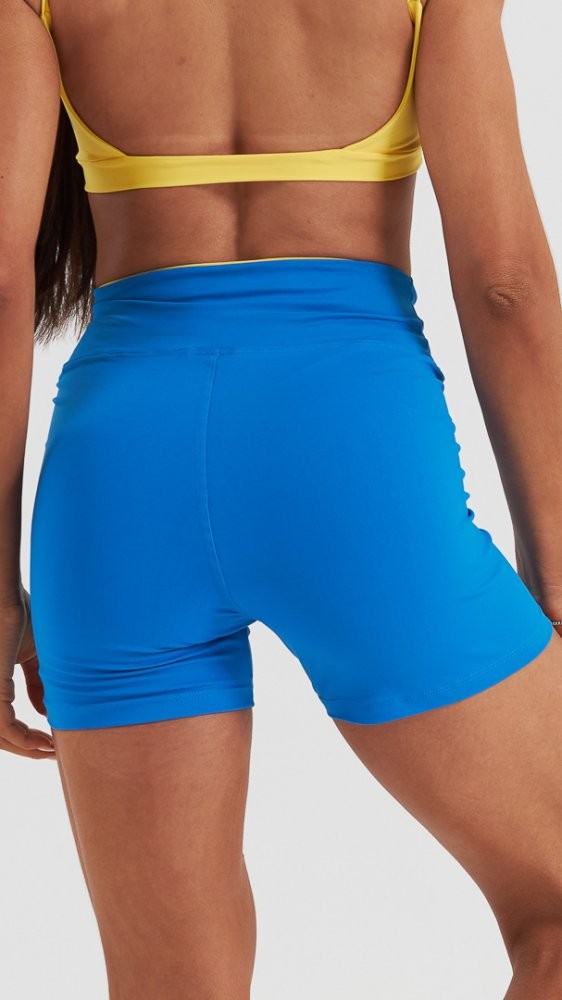 Shorts Mari Azul Rivieira e Amarelo