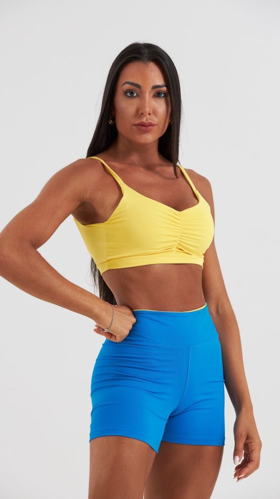 Shorts Mari Azul Rivieira e Amarelo