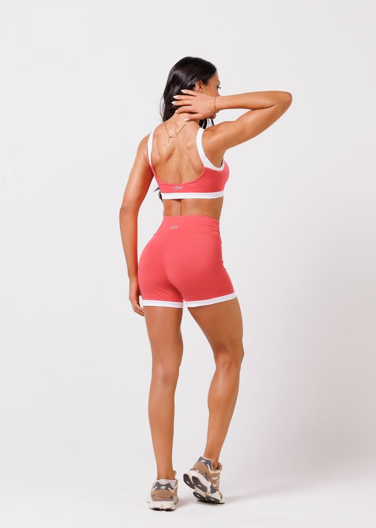 Shorts Maju Laranja Sunset com Branco Shorts Maju Laranja Sunset com Branco