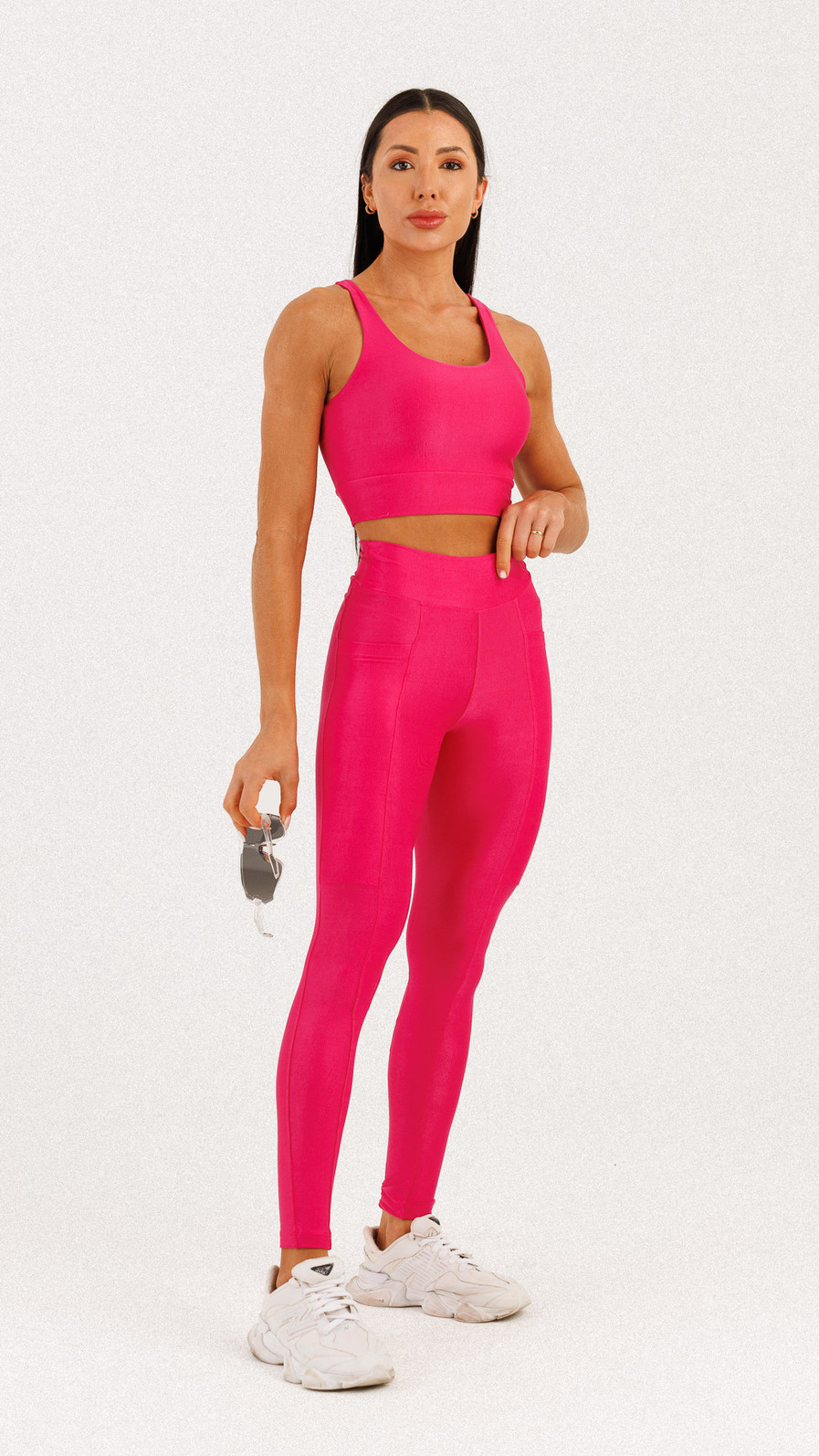 Top Alongado Canelado Rosa Ruby Top Alongado Canelado Rosa Ruby