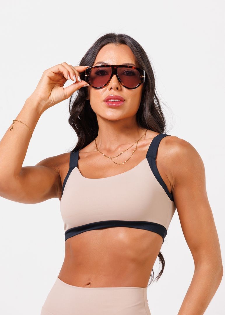 Top Maju Nude e Preto Top Maju Nude e Preto