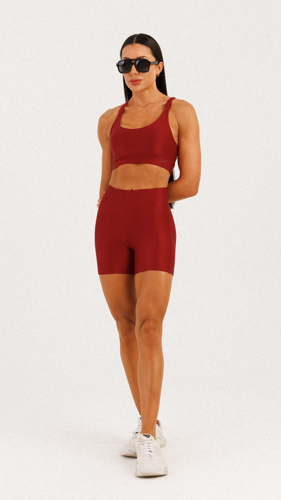 Shorts Canelado com Bolso Cereja Shorts Canelado com Bolso Cereja