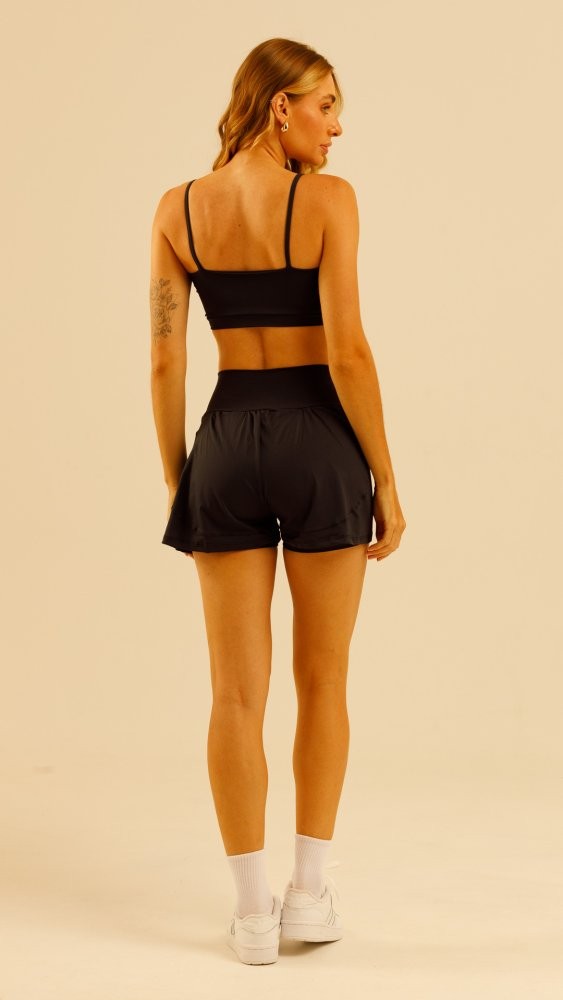 Shorts duplo com Bolso Eva Preto