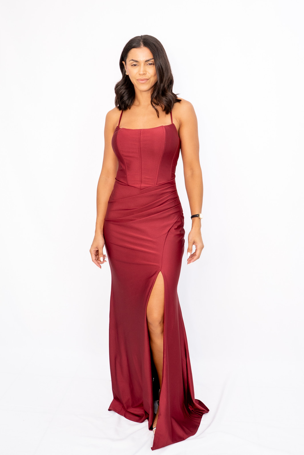 Vestido Longo Corset Marsala