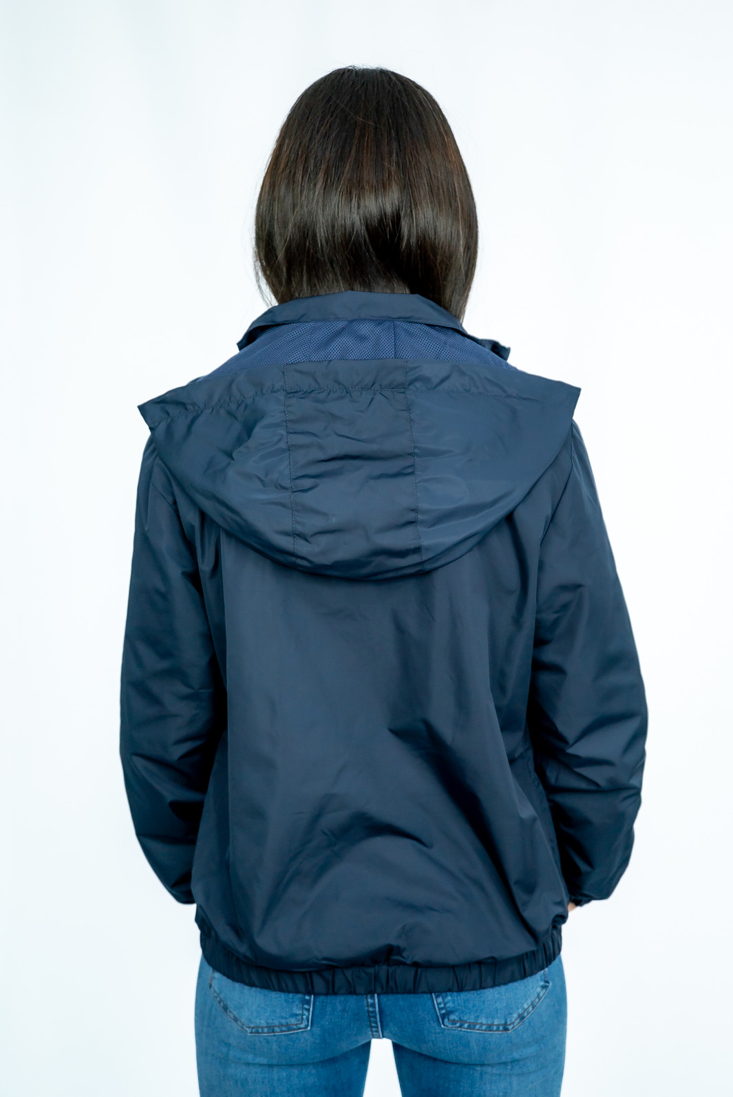 Jaqueta Corta Vento Comprida Azul Marinho