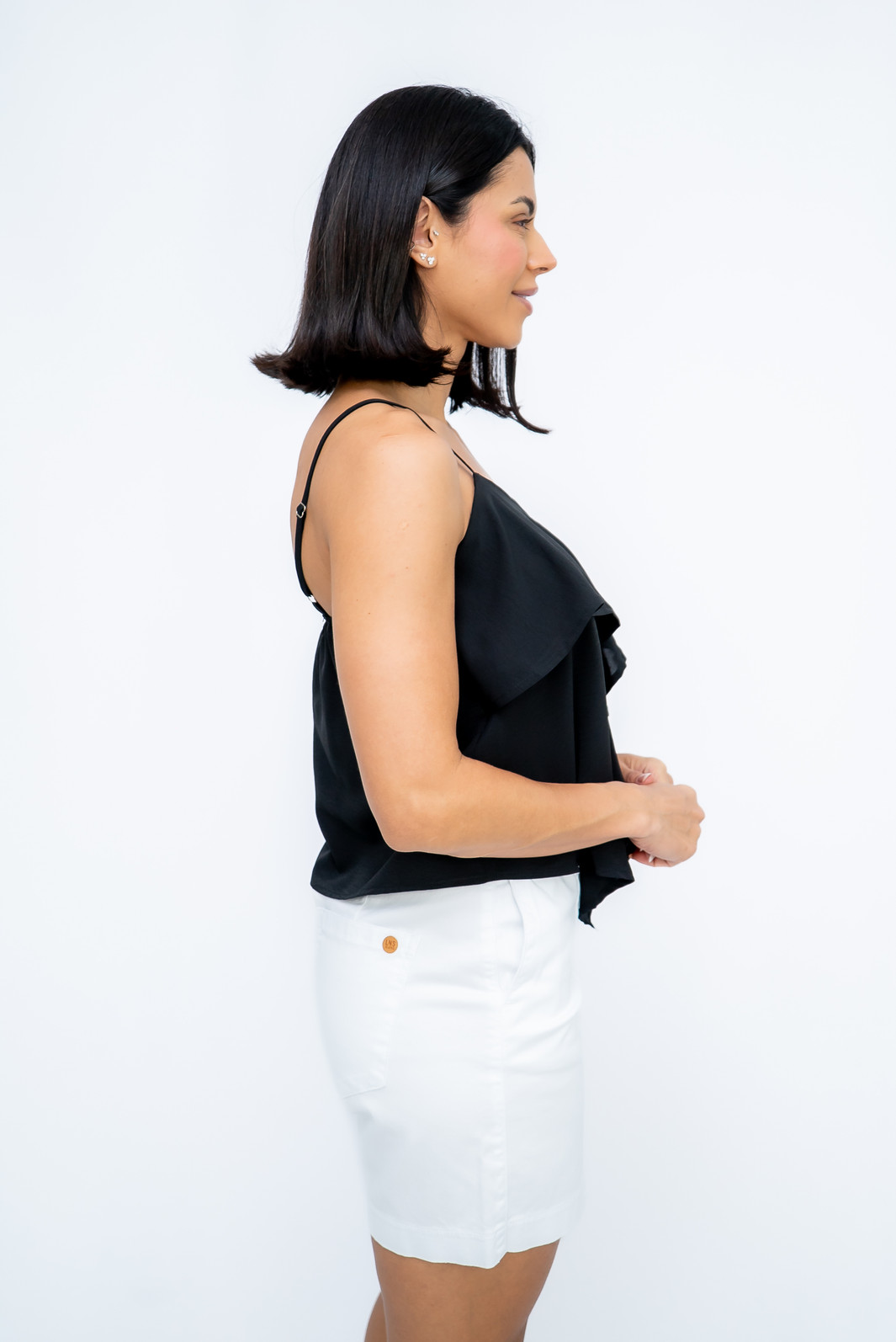 Shorts Sarja Branco Lênis