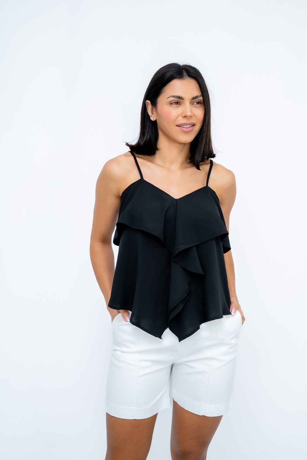 Shorts Sarja Branco Lênis