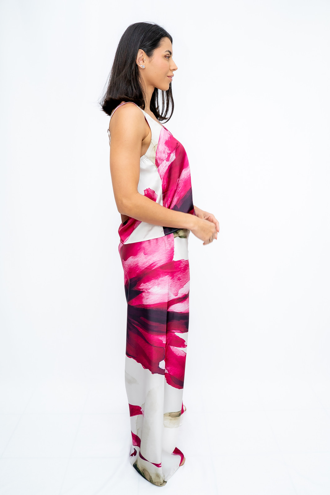 Calça Pantalona Estampada Orquídea Ramo Selvagem Calça Pantalona Estampada Orquídea Ramo Selvagem