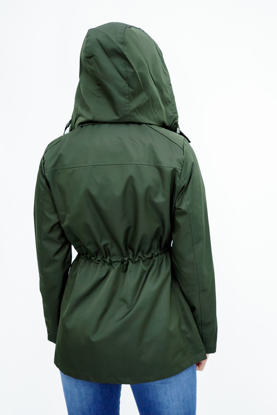 Parka Lisa com Forro Xadrez Verde
