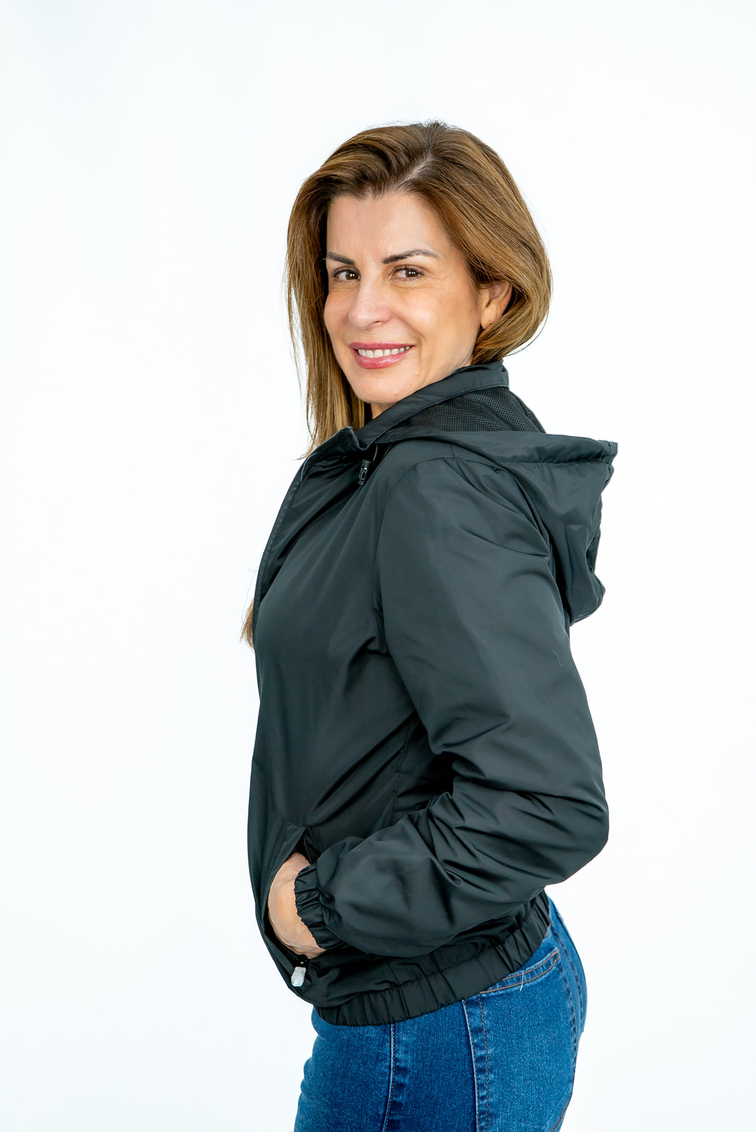 Jaqueta Corta Vento Comprida Preta