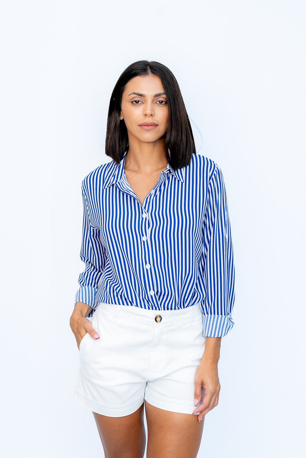 Camisa Listrada Azul Marinho Camisa Listrada Azul Marinho