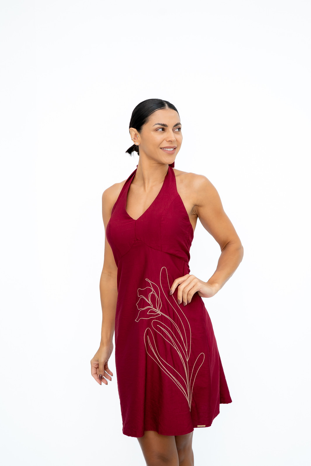 Vestido Curto com Bordado Rubi Bana Bana Vestido Curto com Bordado Rubi Bana Bana