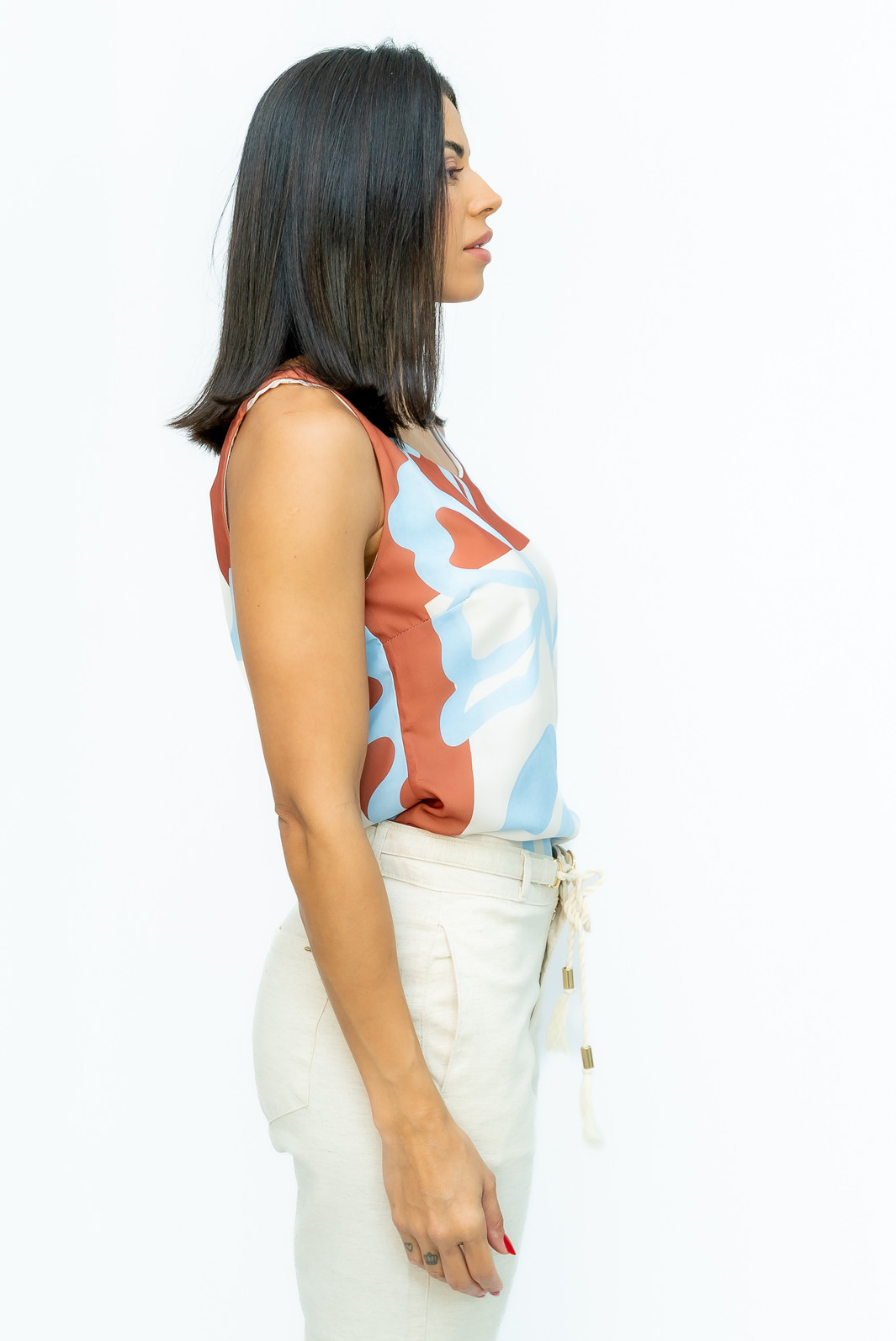 Blusa Cavada Tecido Floral Bana Bana Blusa Cavada Tecido Floral Bana Bana