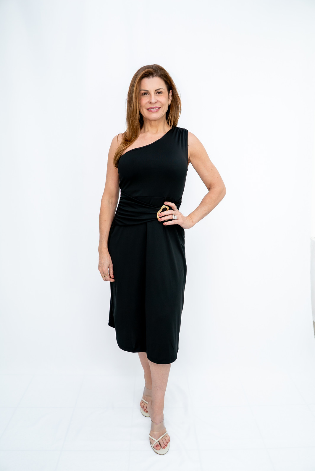 Vestido Midi Detalhe Passante Preto Ramo Selvagem