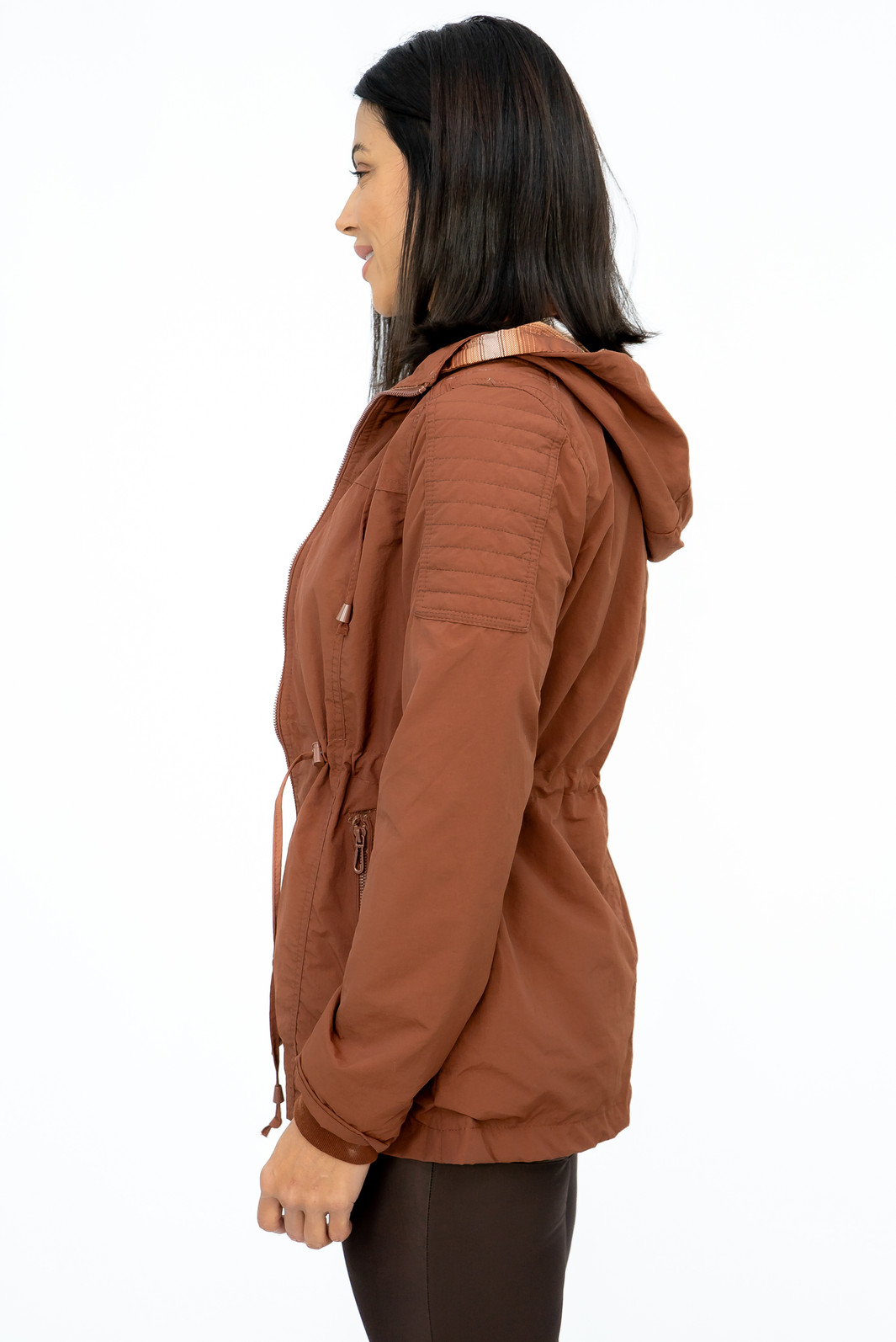 Parka Nylon Corta Vento Xadrez Coffee Parka Nylon Corta Vento Xadrez Coffee