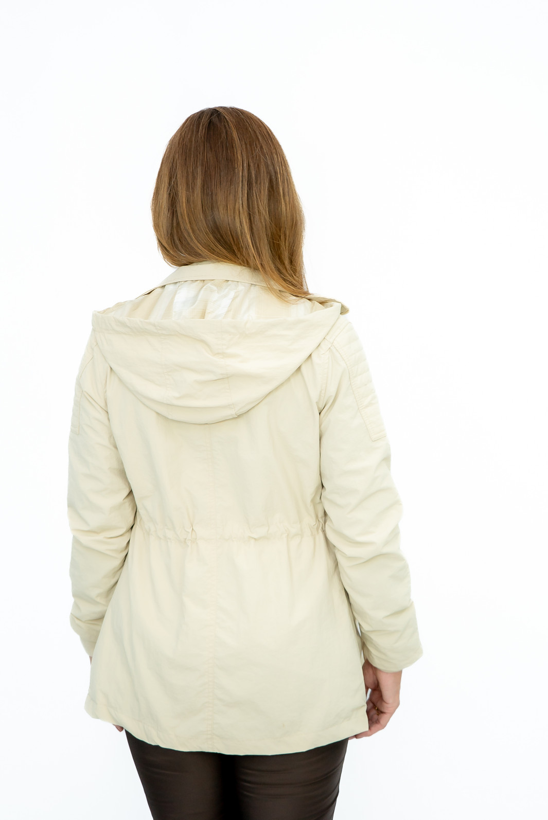 Parka Nylon Corta Vento Xadrez Bege Parka Nylon Corta Vento Xadrez Bege