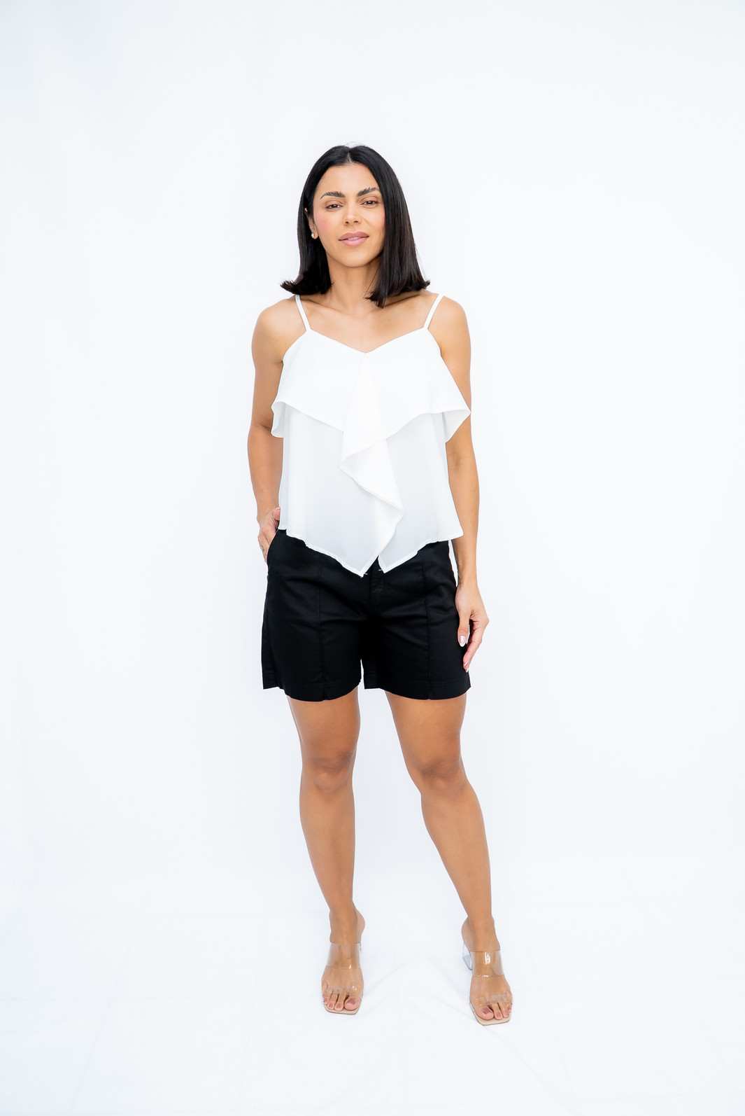 Shorts Sarja Preto Lênis