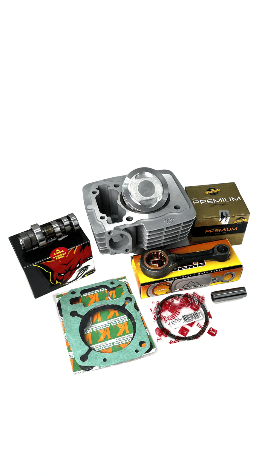 KIT 205cc KMP CG 150 ÁLCOOL COM COMANDO VIGARISTA NÍVEL 2 + BIELA TXK PINO 15 KIT 205cc KMP CG 150 ÁLCOOL COM COMANDO VIGARISTA NÍVEL 2 + BIELA TXK PINO 15
