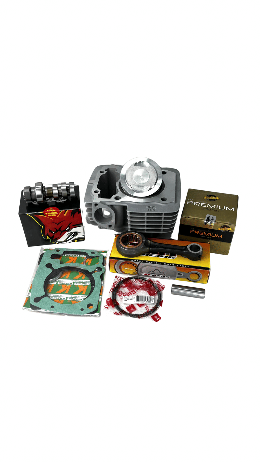 KIT 205cc KMP CG 150 ÁLCOOL COM COMANDO VIGARISTA NÍVEL 2 + BIELA TXK PINO 15 KIT 205cc KMP CG 150 ÁLCOOL COM COMANDO VIGARISTA NÍVEL 2 + BIELA TXK PINO 15