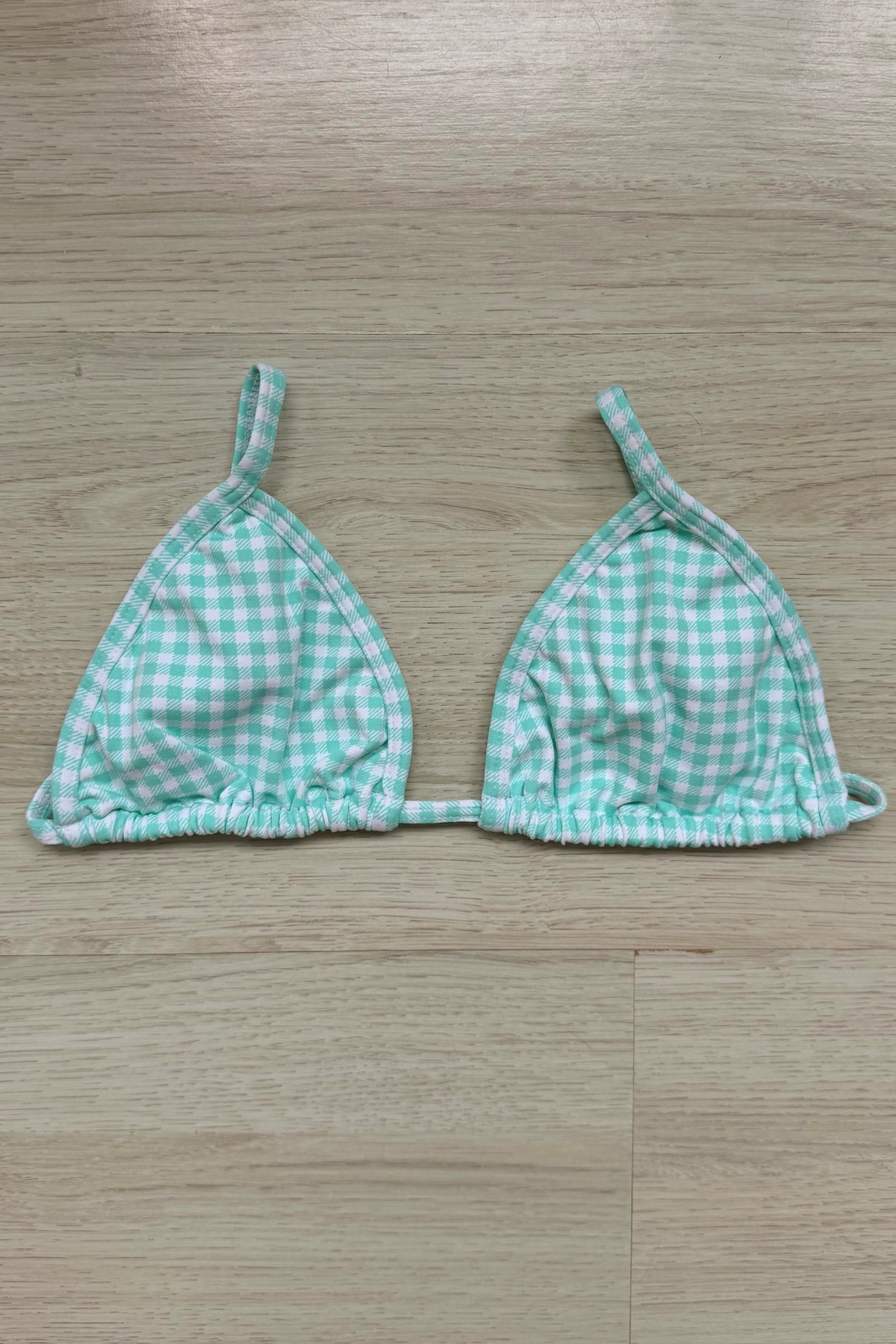 TOP DE BIQUÍNI CORTININHA SIMPLE XADREZ MENTA