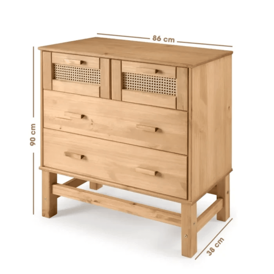 Kit Cabeceira SOLTEIRO + Cômoda + Mesa de Cabeceira 2 Gavetas de Rattan Nature Kit Cabeceira SOLTEIRO + Cômoda + Mesa de Cabeceira 2 Gavetas de Rattan Nature