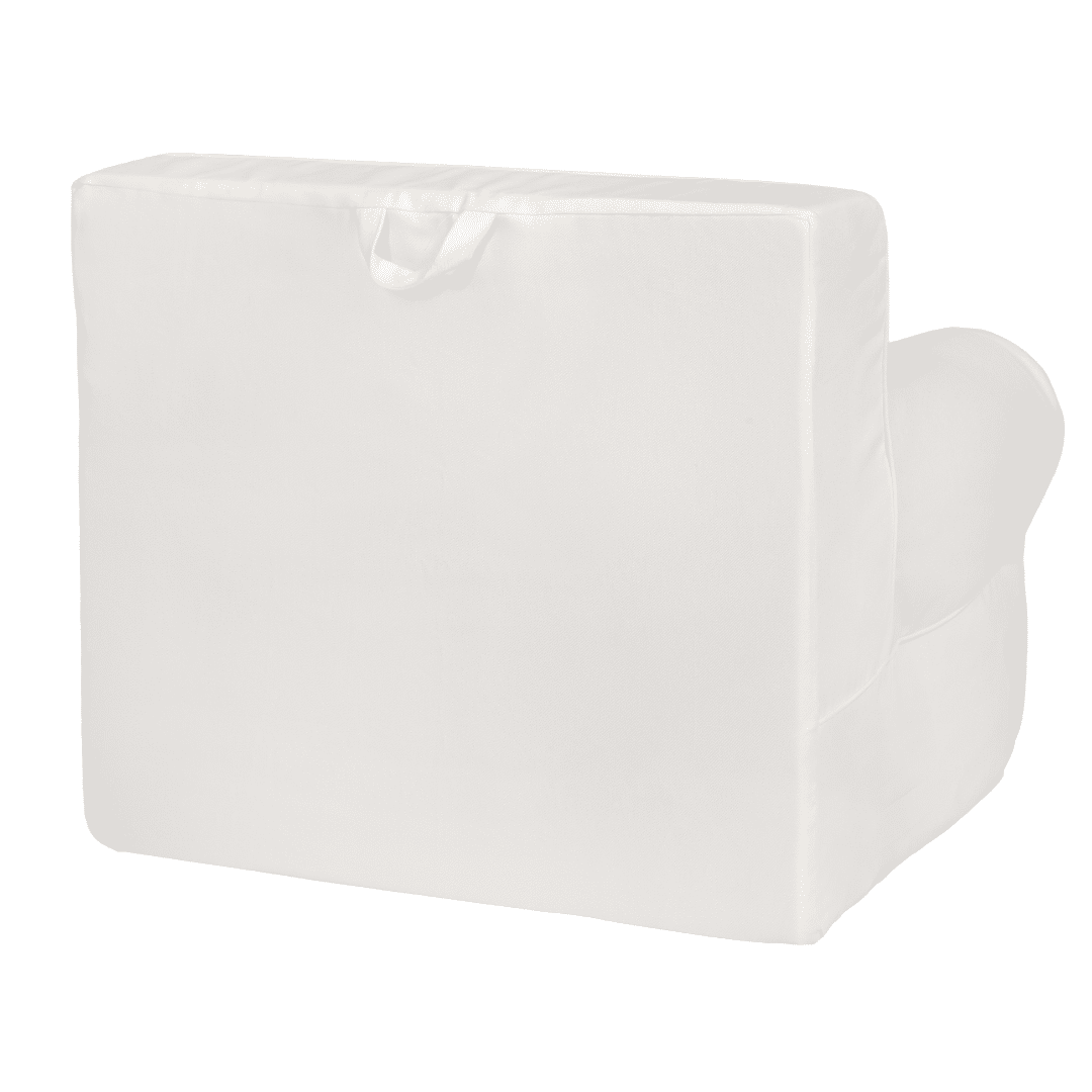 Mini Sofá Poltrona Infantil Off White de Espuma com Alça de Transporte e Capa Lavável