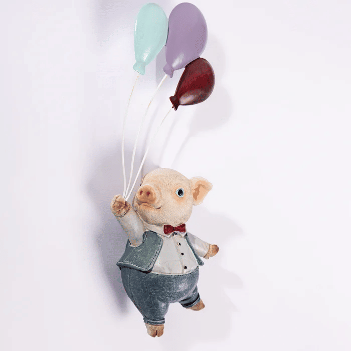 Miniatura Porquinho de Parede Cerâmica e Metal Miniatura Porquinho de Parede Cerâmica e Metal