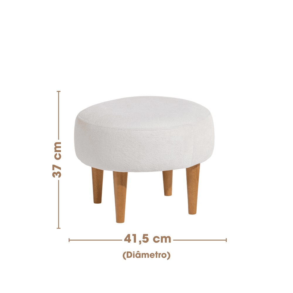 Poltrona de Amamentação Nina Giratória com Balanço e Puff Bouclé Branco Poltrona de Amamentação Nina Giratória com Balanço e Puff Bouclé Branco