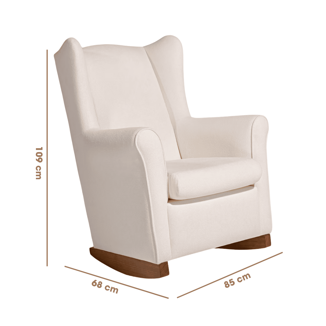 Poltrona de Amamentação Cloud com Balanço Bouclé Branco Poltrona de Amamentação Cloud com Balanço Bouclé Branco