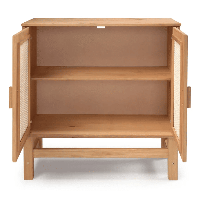 Balcão Buffet Nature em Madeira e Rattan Natural 02 Portas Balcão Buffet Nature em Madeira e Rattan Natural 02 Portas