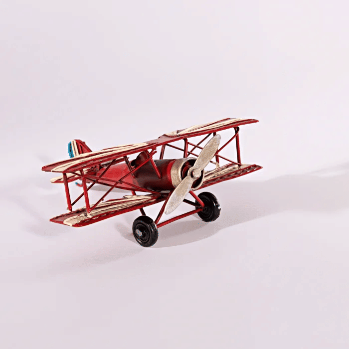Avião Decorativo Branco e Vermelho Avião Decorativo Branco e Vermelho
