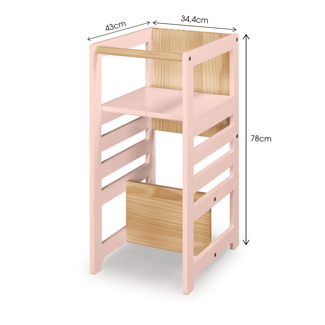 Torre de Aprendizagem Montessoriana 4 em 1 Rosa