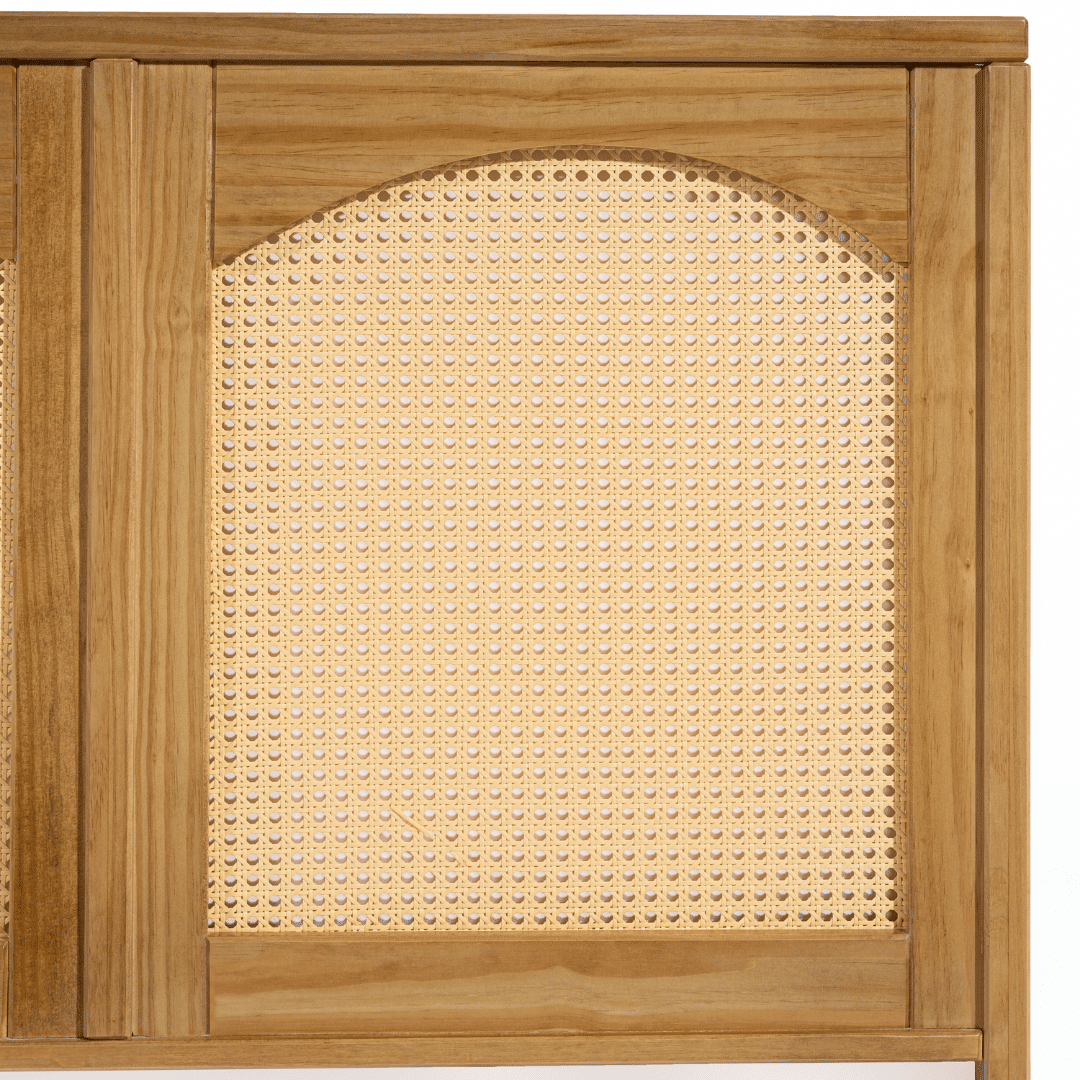 Cabeceira de Cama CASAL 146cm Arcs Madeira e Rattan Cabeceira de Cama CASAL 146cm Arcs Madeira e Rattan