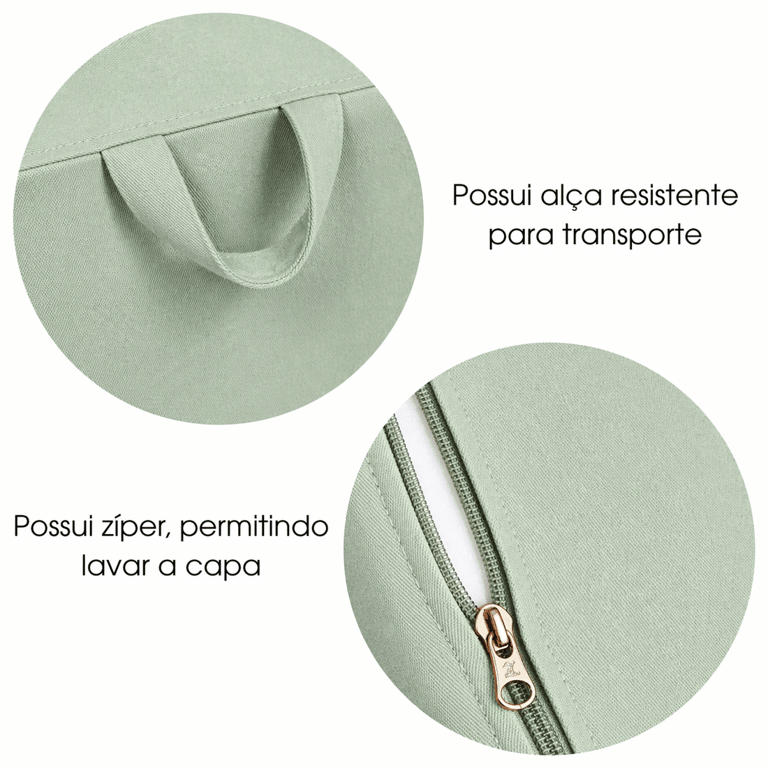 Mini Sofá Poltrona Infantil Verde de Espuma com Alça de Transporte e Capa Lavável