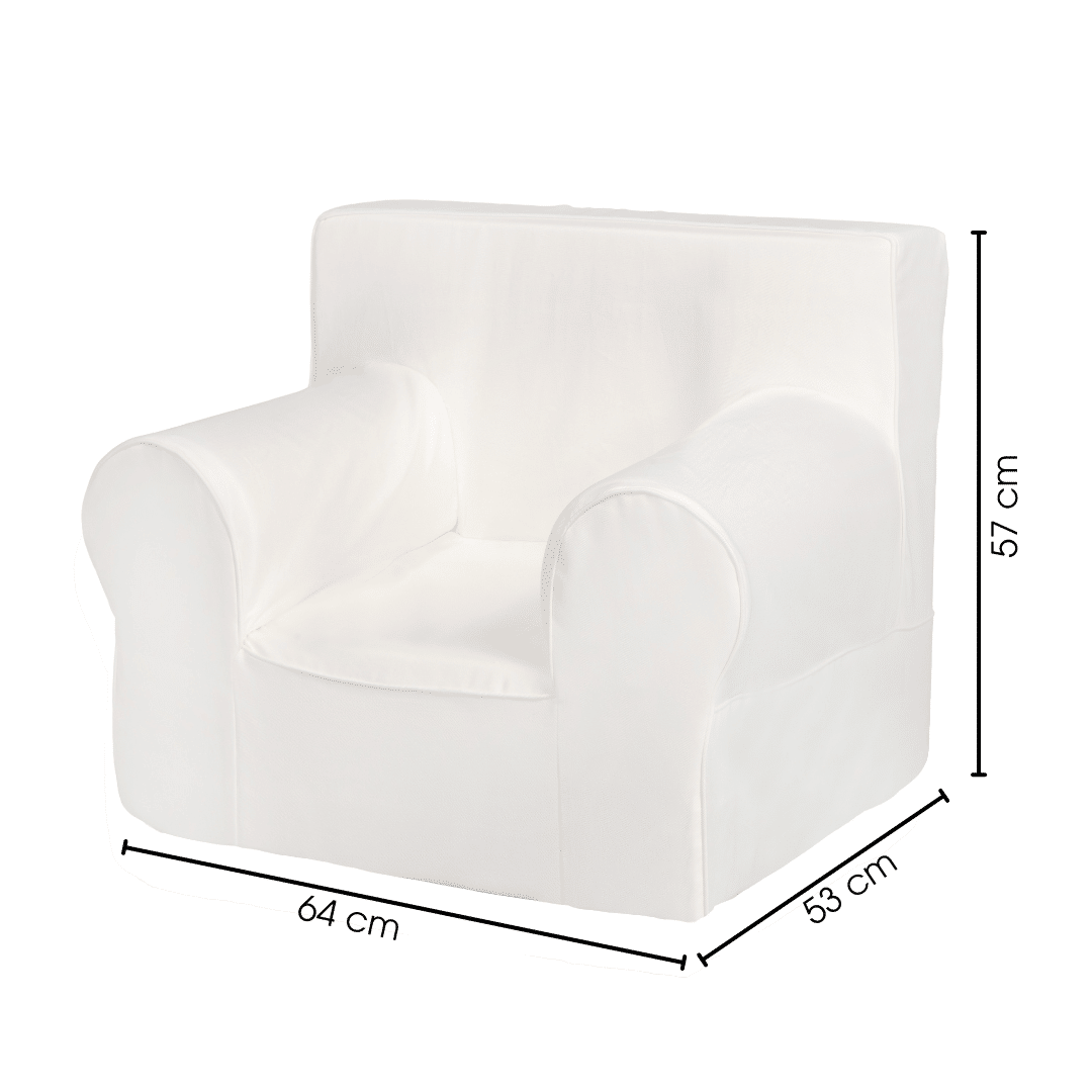 Mini Sofá Poltrona Infantil Off White de Espuma com Alça de Transporte e Capa Lavável Mini Sofá Poltrona Infantil Off White de Espuma com Alça de Transporte e Capa Lavável