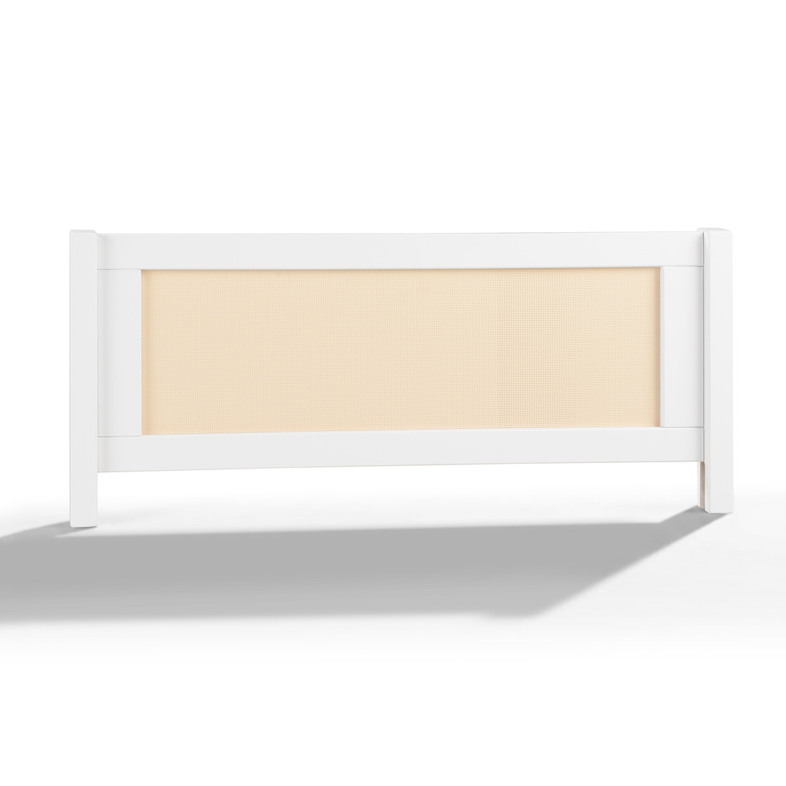 Grade de Proteção Adicional para Cama Infantil na Cor Branca Com Rattan Grade de Proteção Adicional para Cama Infantil na Cor Branca Com Rattan