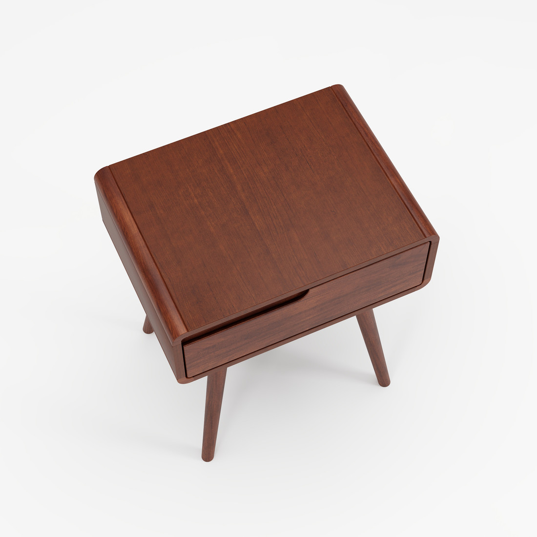 Mesa de Cabeceira Direita Joy com 1 Gaveta em Madeira Maciça Cor Castanho