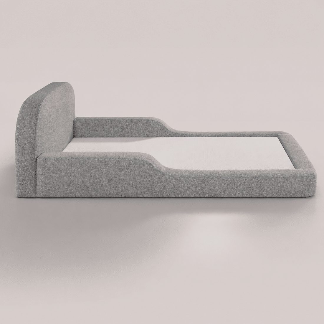 Cama Infantil de Solteiro Montessori em Espuma D28 Bouclé Cinza com Colchão Cama Infantil de Solteiro Montessori em Espuma D28 Bouclé Cinza com Colchão